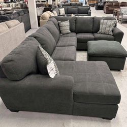 🍄2-Piece Sectional With Chaise | Sectional-Gray | Sofa | Loveseat | Couch | Sofa | Sleeper| Living Room Furniture| Garden Furniture | Patio Furniture