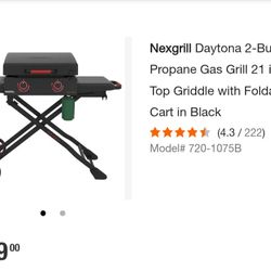 Nexgrill Propane Gas Griddle W/Foldable Cart