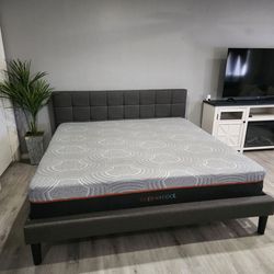 King bed frame and mattress