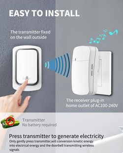 AMAZING DOORBELL 4 THE HOME , SELF POWERED, NO BATTERY/WIRING REQUIRED! LONG DIST. $65