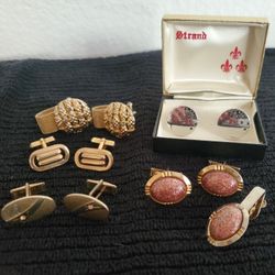 5 VINTAGE PAIRS OF MEN'S CUFF LINKS 