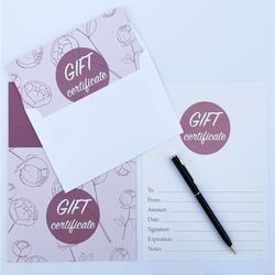 100 Pcs Gift Certificates - 4x6 inches, Blank Gift Certificates with Envelopes 