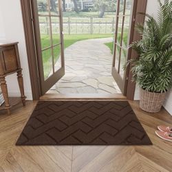 Indoor Doormat,24"x35" Front Back Door Mat Rubber Backing Non Slip Door Mats Absorbent Resist Dirt Entrance Doormat Inside Floor Mats for Entryway Was