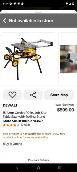 DEWALT 10-Inch Job Site Table Saw with Rolling Stand