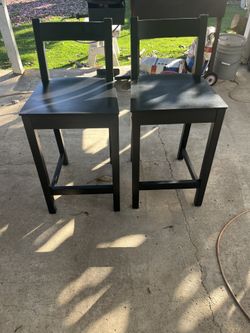 Black Wood Bar Stools