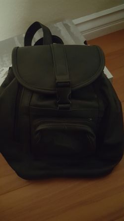 Black Leather Backpack