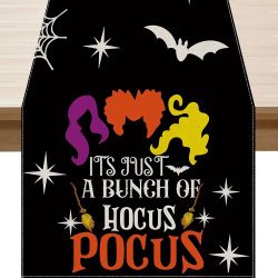 Halloween Black Hocus Pocus Table Runner

