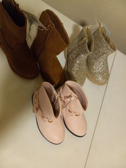 3 Pares  de Botas Para Niñas Pequeñas 