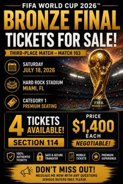 World cup ticket bronze final-France vs England