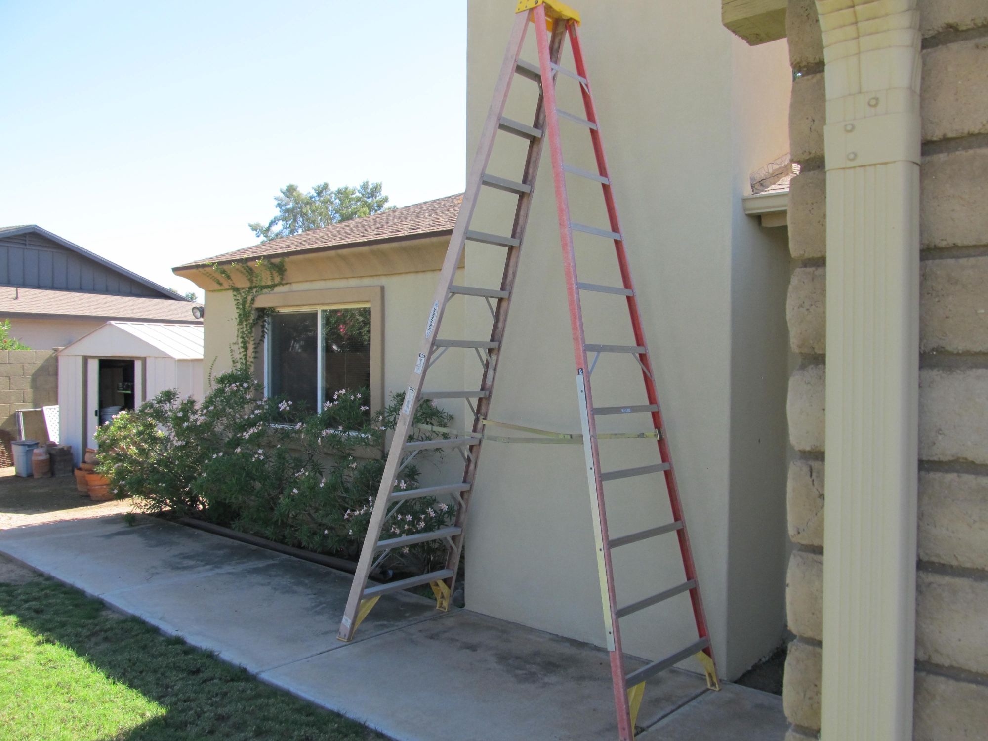 Weathered & Damaged 12’ Werner Fiberglass Ladder