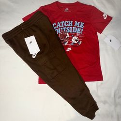 Nike Boys Youth 2pc Cargo Jogger & Tee Set- 6y