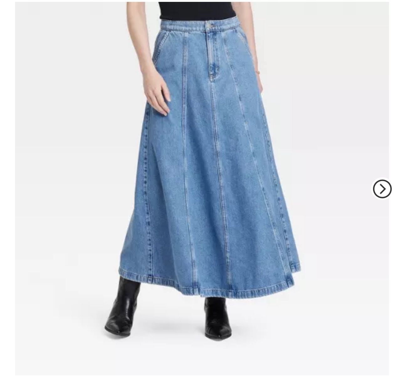 Denim Circle Maxi Skirt