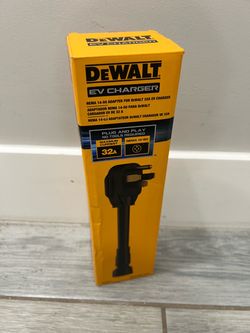 DEWALT NEMA 14-50 Adapter 32 Amp/240-Volt Compatible 32 Amp Portable EV Charger, High Power Connector, Easy Connect (New)