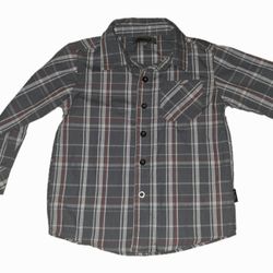 DKNY Toddler Boys' Plaid Long Sleeve Button Up Shirt Size 2T