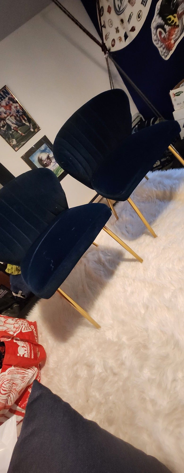 Two Velvet Accent Chairs