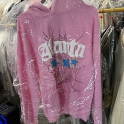 Medium Spider Hoodie Pink New