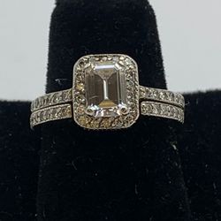White gold wedding set #29401