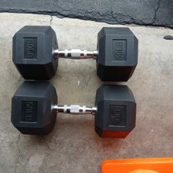 Weights Rubber 50 Lb Pair 