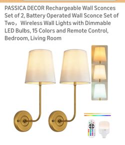 PASSICA DECOR Rechargeable Wall Sconces Set of 2