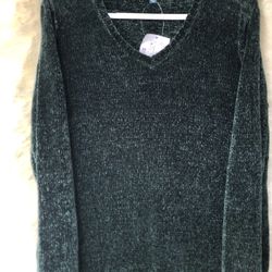 Karen Scott Green Knit Sweater "L"