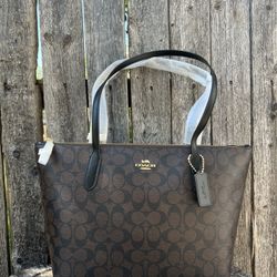Coach Top Zip Tote Bag 