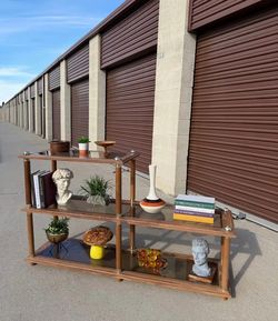 1970's Vintage Mid Century Laminate wood Planter & Bookcase