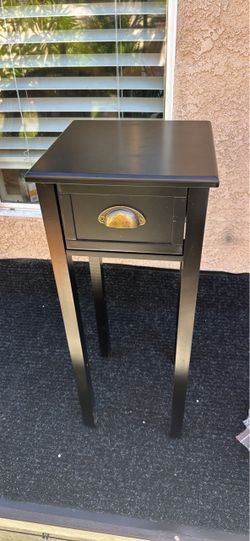 Black Accent Table with Drawer