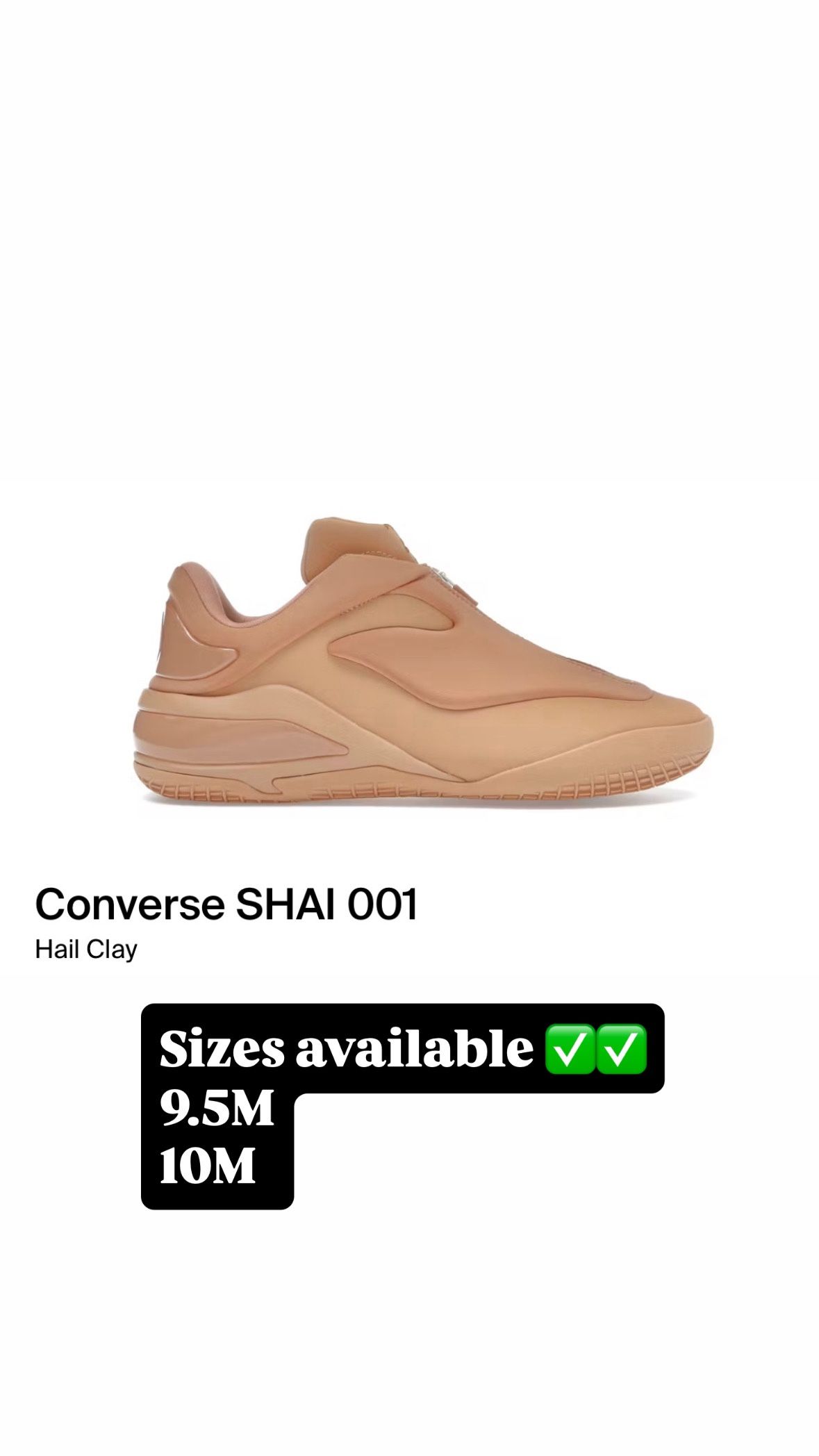 Sizes 9.5M & 10M Converse SHAI 001 Hail Clay