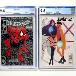 ASM AMAZING SPIDER-MAN #1🔑 TODD MCFARLANE SILVER  CGC 9.4 + XMEN'92 #3🔑PSYLOCKE JUBILEE VARIANT CGC 9.6 ~ONLY $220 For BOTH~