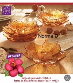 Set de 8 platos wildflower en forma de hoja 🌺 princess house 🌺