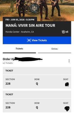 Maná tickets