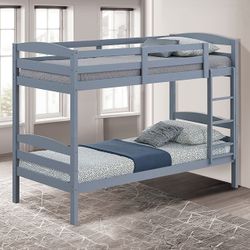 Twin Twin Grey Bunkbed With Orthopedic Mattress Included !!
