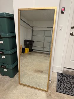 Large Gold Full-Length Floor Mirror