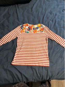 Striped floral long sleeve shirt