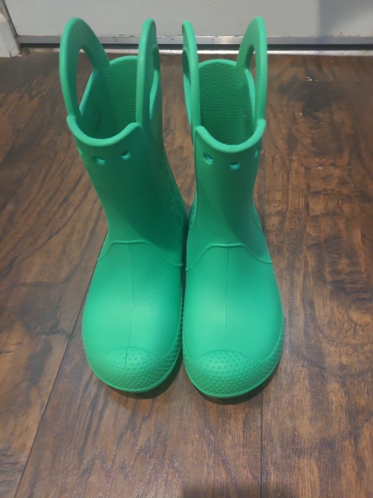 Green Rain Boot Crocs