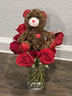 Brand New Bear Red Roses Valentine