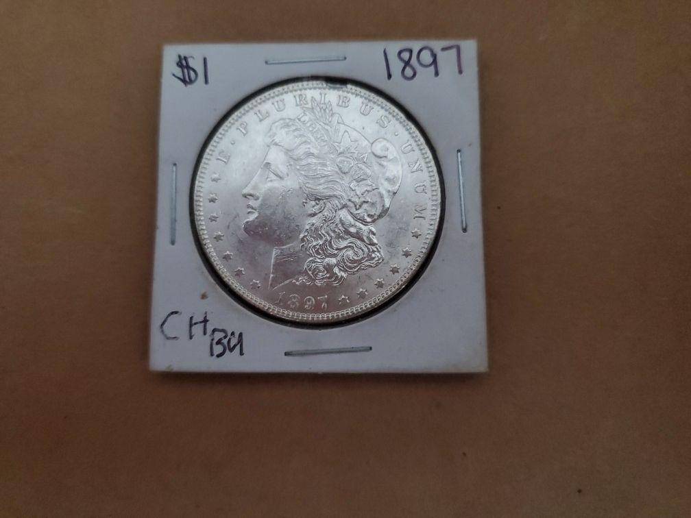 1897 MORGAN DOLLAR CH BU...UNCIRULATED