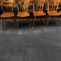 Very Good Condition Four Hardwood Chairs