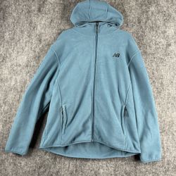 New Balance Full Zip Fleece Hoodie Men’s  XL Teal Blue Hooded Jacket NWT