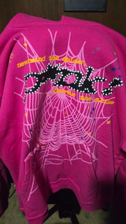 Sp5der Pink Graphic Crewneck Sweatshirt