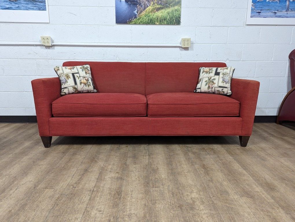 Crate & Barrel Contemporary Red Fabric Couch