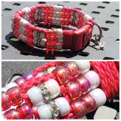Custom Handmade Beaded  Bling Dog Collar 