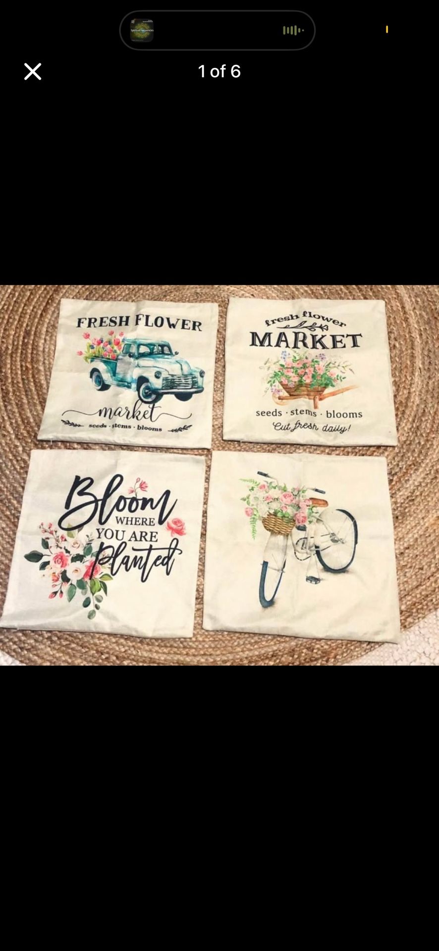 Set of 4 French Country Cottage Flex Accent Linen Pillow Cases