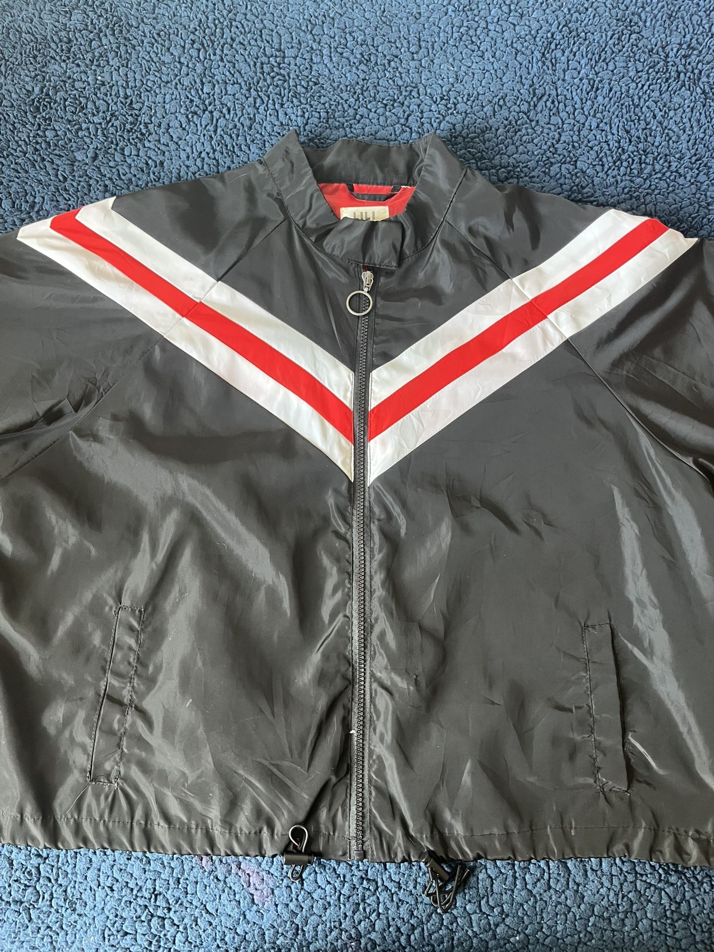 LILI SPORT. Women’s Windbreaker Zip Up (Black, Red & White)