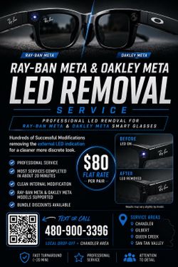 Rayban meta Oakley meta LED removal services