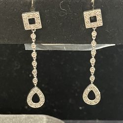 14kt White Gold Earring W/ Diamonds 