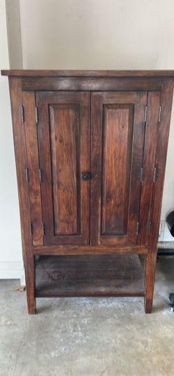 Rustic Solid Wood Cabinet with Double Doors