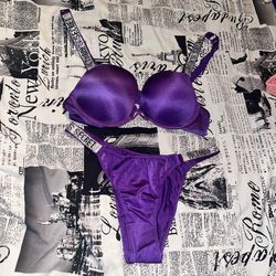 Sexy Purple Bra+Panty Set 38B