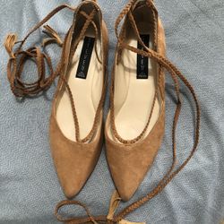 Flat Fairy Shoes  71/2 Brown By Steve Madden