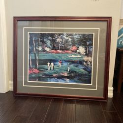 Vintage Framed Golf Painting